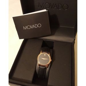 NIB Movado Classic Museum Leather Ladies Watch